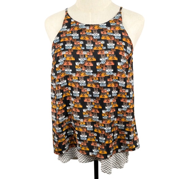 Anthropologie Porridge Layered Swing Tank Top XS Suitcase Halter Split Back EUC - Picture 2 of 8